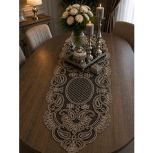 Lena Maison Luna Siyah Tül Üzerine Nakış Işlemeli Runner 105 CMX35 cm