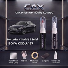 CAXCOLORS Mercedes C Serisi / E Serisi 197 Rötüş Boyası ve Premium Rötüş Seti (25 ml Boya + 25 ml Vernik + Ekipmanlar)