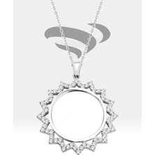 Tayfun Silver Yıldız Kesim Işık Çemberi 925 Ayar Gümüş Kolye