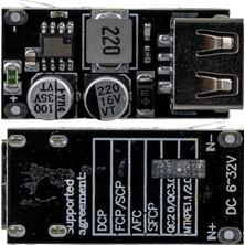 Weko WK-22853 Usb-A Dc Voltaj Düşürücü Modül Telefon Şarj Devresi Giriş 6-32V Çıkış 5V To Q.c3.0 Step Down