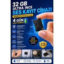 Teknospy Ultra Ince Mini Ses Kayıt Cihazı Kulaklıkla Dinleme 4 Gün Şarj Süresi Sese Duyarlı Hassas