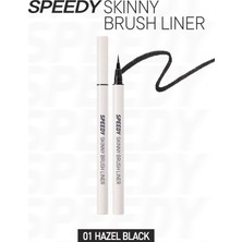 Peripera Ultra Ince ve Esnek Fırça Uçlu Kalem Eyeliner Perıpera Speedy Skinny Brush Liner (01 Hazel Black)