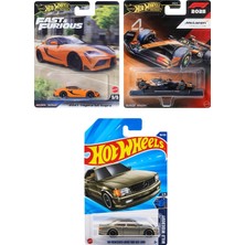 Hot Wheels Premium Mclaren Formula 1+Toyota Supra+Uzun Kart Mercedes-Benz 560 Sec Amg