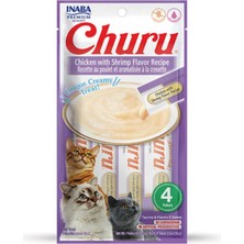 Inaba Ciao Churu Cream Tavuklu ve Karidesli Kedi Kreması 4 x 14 gr