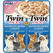 Ciao Twin Packs Deniz Taraklı Ton Balıklı ve Tavuklu Kedi Çorbası 2X40GR