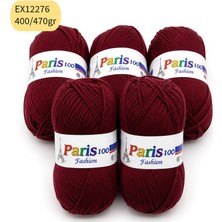Oxford İplik Ihraç Fazlası 5'li Paket 400/470 gr Akrilik Bordo EX12276