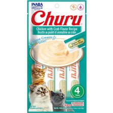 Inaba Ciao Churu Cream Tavuklu ve Yengeçli Kedi Kreması 4 x 14 gr