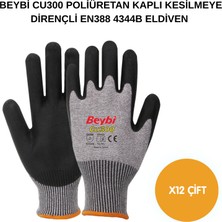 Beybi Arge Toptan CU300 Poliüretan Kaplı Kesilmeye Dirençli Eldiven 12 Adet No 10 Xl