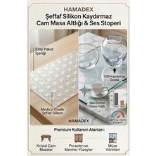 HAMADEX 50 Adet 10MM Şeffaf Silikon Tampon Ses Stoperi - Yapışkanlı Dolap Kapı Tamponu & Mobilya Koruyucu