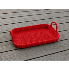 Bezos 3D Baskı Çok Amaçlı Dekoratif Organizer Tepsisi - Masaüstü Düzenleyici, Banyo ve Mutfak Saklama Tepsisi-Kırmızı