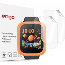 Engo TCL Kids Watch K5 İle Uyumlu Ekran Koruyucu TPU, Tam Kaplayan Akıllı Çocuk Saat Koruması 2 Adet, Çizilmeye Dayanıklı Koruma MT50V