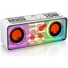 Blic Bls-71 Armor Series Şeffaf Mecha Rgb Işıklı 10W Bluetooth Hoparlör Beyaz Tws Destekli Kablosuz Soundbar