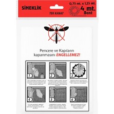 Proalet Tek Kanat Pratik Sineklik, 0.75 m x 1.25 m Tül, Kapı  Pencere Uyumlu, 4 M Yapıştırma Bantlı