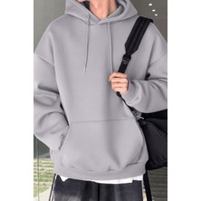 Genius Store Erkek Sweatshirt Kanguru Cepli  Içi Polarlı 3 Iplik Kapüşonlu Oversize sweatshirt Kanguru-Sweatshırt