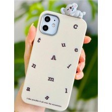 Go Aksesuar Iphone 12 ve 12 Pro ile Uyumlu Koala Tasarım Oyuncaklı Esnek Silikon Kılıf