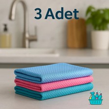 Temizlik Sepeti Temizliksepeti Mikrofiber Cam Bezi 3 Adet 40X40 cm | Iz Bırakmaz - Ultra Temiz Yüzeyler