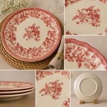 Olia Home 6 Kişilik 6 Parça 20 cm Pasta Tabağı Seti – Zarif Çiçek Desenli Şık Sunum Tabağı