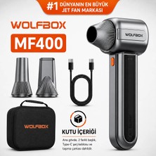 Wolfbox MF400 15.000 Mah Jet Fan – Hafif Tasarım & Araç Kurutucu | Fırçasız Motor, Yüksek Hızlı Hava Akışı, 3 Hız Kademesi | Veranda, Garaj ve Araç Detaylı Temizlik Için | Sert Taşıma Çantalı