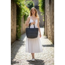 Jarold Handmade El Yapımı Siyah Kağıt Iplik Tote Çanta