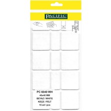 CATEKSSS Pacific Kare Yapışkanlı Sandalye Koltuk Mobilya Ayak Keçesi Felt 40X40 mm Beyaz (1 Adet)
