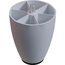 CATEKSSS 10 cm 3/8 Kalın Diş (Beyaz) Plastik Mobilya Yükseltici Koltuk Kanepe Armut (Tombul) Ayağı Ayakları (1 Adet)