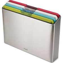 Joseph Joseph Folio Icon Kesme Tahtası Seti, Saklama Kutulu, Kaymaz, Renk Işaretli, 4 Parça, Büyük,