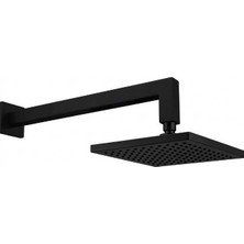 Eca - Tiera Duvardan Duş Başlığı Seti 20X20 Mat Siyah Outlet - 102145031C1-