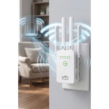 4 Antenli Wi-Fi Sinyal Güçlendirici Menzil Genişletici Repeater Internet Çekim Gücü Arttırıcı