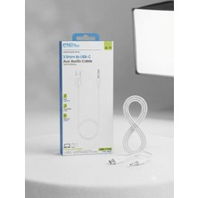 Acl Aura Akse 1.2m / 3.28FT 3.5mm Jack To Usb-C Aux Ses Kablosu - Beyaz