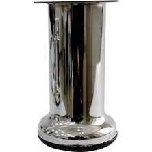 CATEKSSS 12 cm Asena Tablalı Metal Dolap Vestiyer Komidin Vitrin Baza Ayağı Çap 42 mm Krom Kaplama (1 Adet)
