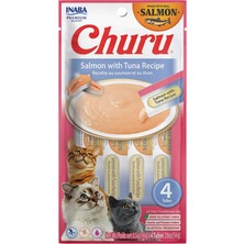 Ciao Churu Cream Ton Balıklı ve Somonlu Kedi Ödülü 4 x 14 gr
