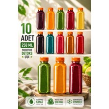 M&B Water Bottle 10'lu Boş Meyve Suyu Şişesi - 250 ml Smoothie ve Ayran Şişesi