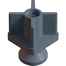 CATEKSSS 50X50 mm Plastik Rotil Ayak - Profil Ayağı Tezgah Ayarlı Ayak Gri (1 Adet)