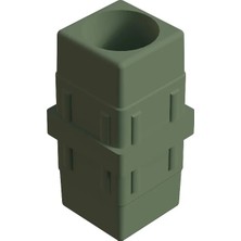 CATEKSSS 40X40 mm Düz Boru Profil Ranza Ara Bağlantı Aparatı Dolu Krem (2 Adet)