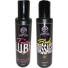 Bezos Cobeco Chocolate Tasty Lube&body Massage Oil Çikolata Aromalı  100ML ve Vücut Masaj Yağı 100ML