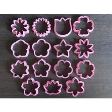 Craftelle 15 Parça Çiçek Bahçesi Temalı Özel Tasarım Seramik ve Hamur Kalıbı Kesici Seti