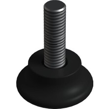 CATEKSSS M8X25 Düz Bingo Ayak, Pingo Ayak Çap:30 mm Siyah (2 Adet)
