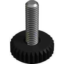 CATEKSSS M6 Mini Sıkma Ayar Vidası, Bingo Ayak, Pingo Ayak Çap: 20 mm Vida Uzunluğu 19 mm Siyah (1 Adet)