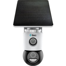 Ttec SLR-3320S-MH/SL-4G 3+3 Mp Çift Kameralı Solar Panelli Sesli Gece Renkli Sim Kart Destekli 4g Ptz Ip Kamera