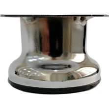CATEKSSS 5 cm Asena Tablalı Metal Dolap Vestiyer Komidin Vitrin Baza Ayağı Çap 48 mm Krom Kaplama (1 Adet)