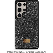 Skyarmor Samsung S24 Ultra Uyumlu Kafie Iç Yüzey Tasarımlı Taşlı Işıltılı Parlak Pırlanta Kılıf Dia Plus