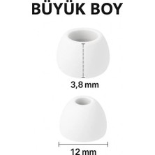 Bezos 1 Çift 2 Adet Kulaklık Silikonu Uyumlu Büyük 12MM Beyaz