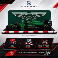 Ruvori LEGO Speed Champions F1 Araç Sergileme Standı - Aston Martin Takım Dekoru