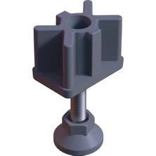 CATEKSSS 40X60 mm Plastik Rotil Ayak - Profil Ayağı Tezgah Ayarlı Ayak Gri (1 Adet)