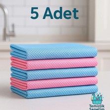 Temizlik Sepeti Temizliksepeti Mikrofiber Cam Bezi 5 Adet 40X40 cm | Iz Bırakmaz - Ultra Temiz Yüzeyler