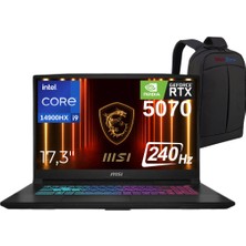 Msi Katana 17 Hx B14WGK-048XTR Intel Core I9-14900HX 64GB 2tb SSD RTX5070-8GB 17.3" 240Hz Qhd Freedos Taşınabiir Bilgisayar - Webzone Çanta
