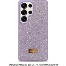Skyarmor Samsung S25 Ultra Uyumlu Kafie Iç Yüzey Tasarımlı Taşlı Işıltılı Parlak Pırlanta Kılıf Dia Plus