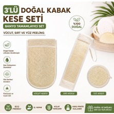 Neler Geldi Neler 3 Lü Set Doğal Kabak Kesesi Banyo Tamamlayıcı Set, Vücut, Sırt ve Yüz Peeling, Kadın & Erkek