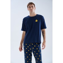 Syah Erkek Pamuklu Kısa Kollu Pijama Üstü