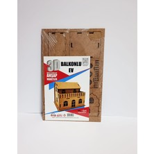 3D Ahşap Maket Balkonlu Ev